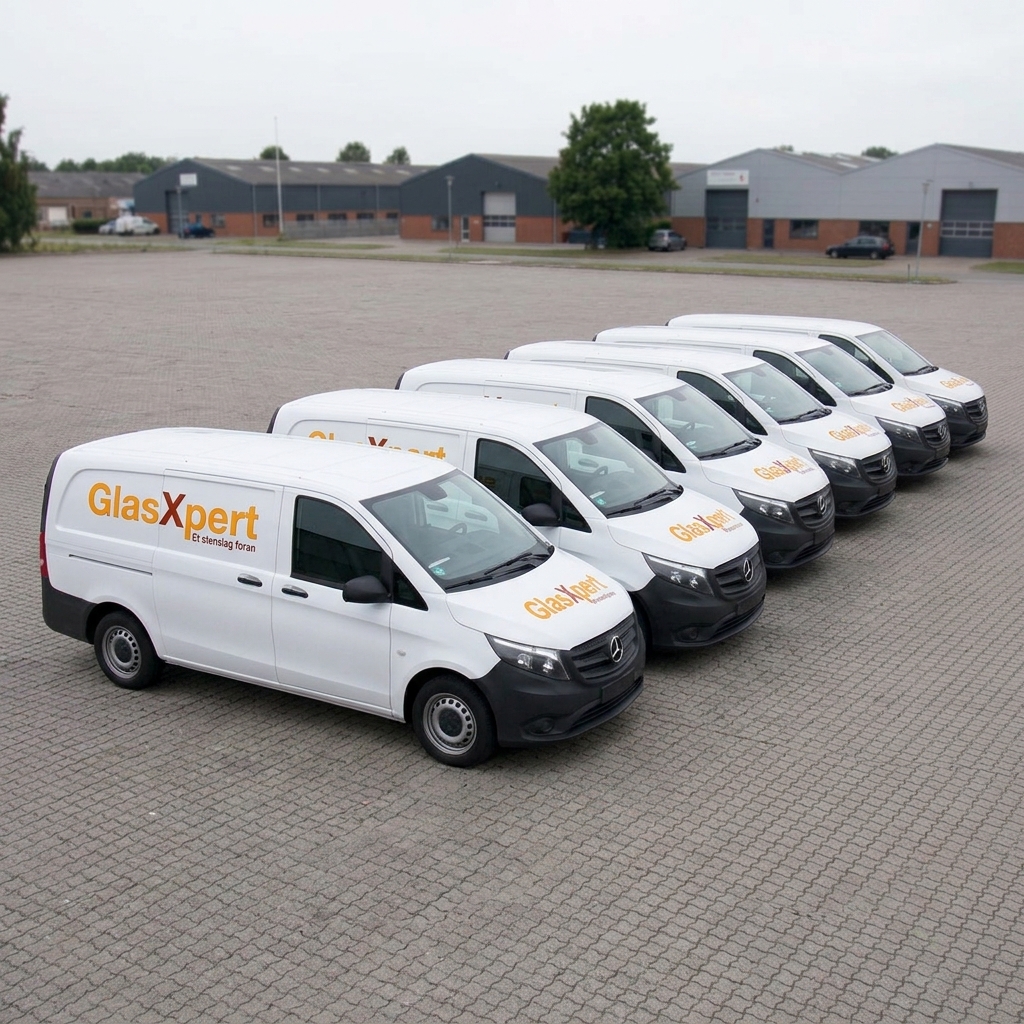 Glasxperts servicebiler til erhvervskunder